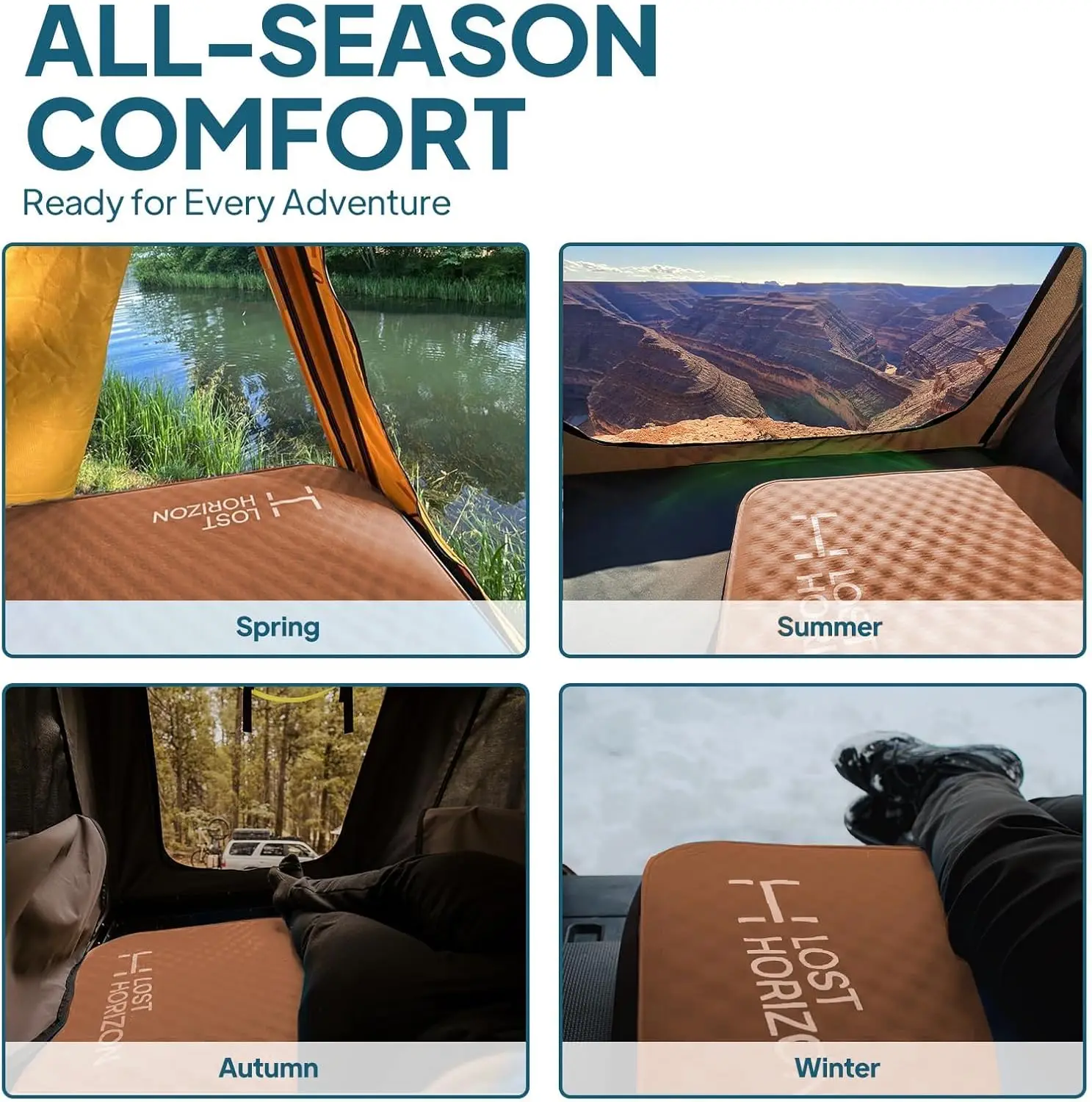 مرتبة تخييم هوائية وإسفنجية، وسادة نوم ذاتية النفخ، سميكة 4.5 بوصة، مع كيس مضخة، فردي #5