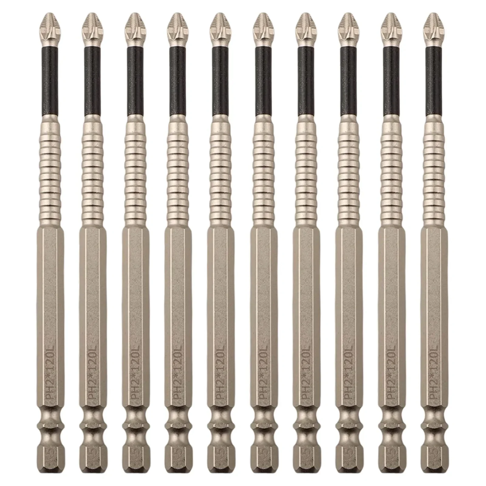 

10pcs Magnetic Screwdriver Bit High Hardness PH2 Cross Screwdriver Bit Alloy Steel Anti-Slip Long Drill Bits Power Tool 50-150mm
