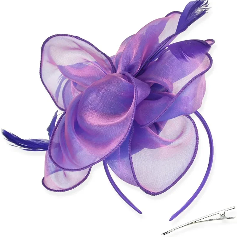 RT01 шляпы-чародеи для женщин, заколка для волос с перьями и цветами, брошь, свадебная шляпа для чаепития, головные уборы дерби для гонок и Gf1