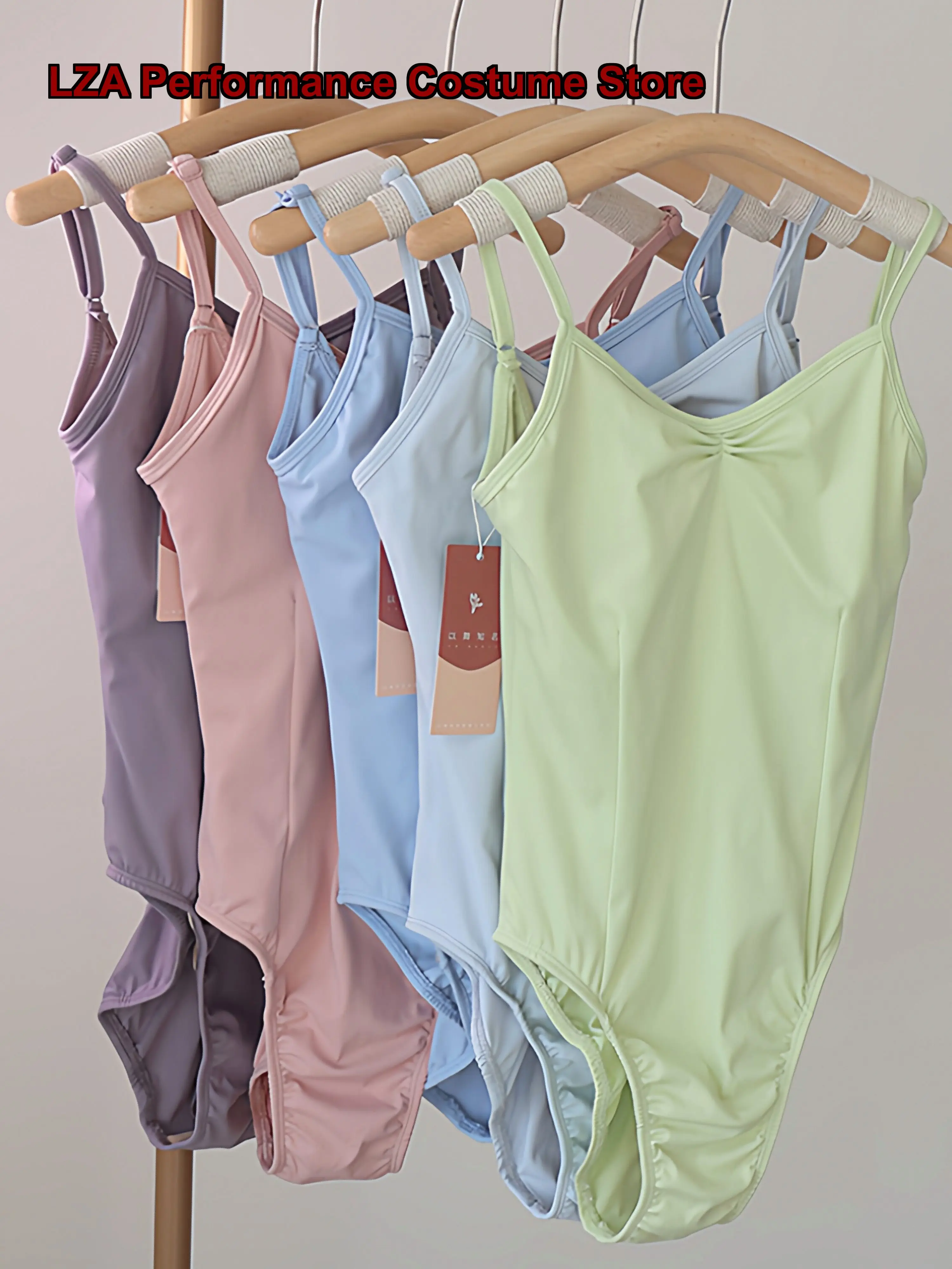 Women's Adult Art Exam Gymnastics Body Suit with Camisole Design and High Cut for Basic Training