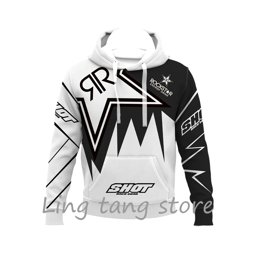 2023 3D Printed Men\'s Motorcycle Off-Road Sports Enthusiast Autumn/Winter Pullover Outdoor Hip-Hop Racing Rally Casual Hoodie