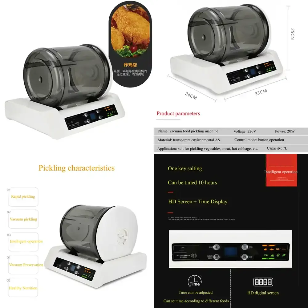 Máquina Comercial Eléctrica de Envasado al Vacío con Rodillos para Marinar Pollo/Bacon, 220V, ¡Gran Venta!