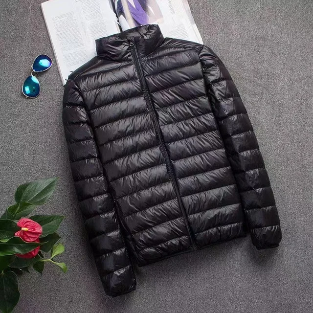 0-10℃ Men's Winter Jacket Ultra Light Duck Down Jackets Portable Hooded Puffer Feather Thin Parkas Windproof Outerwear Coat 5XL 2