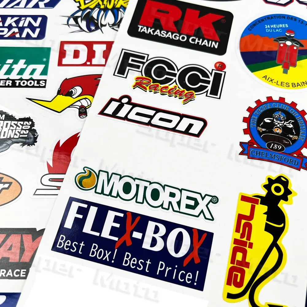 Motorcycle Stickers Racing Sponsor Logo Decor Helmet Fuel Tank Body Side Strips Decals Waterproof For Honda Suzuki BMW Yamaha image 2