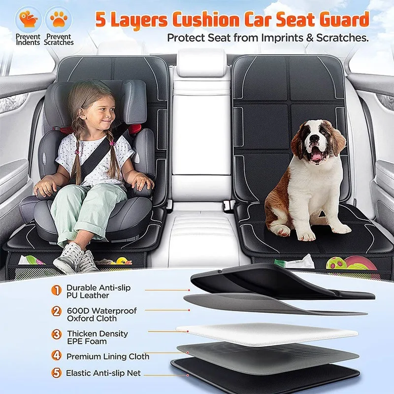 1pc Universal Car Seat Protector Cover for Baby Child Pets Waterproof Stain Protection Thick Padded with Storage Bag