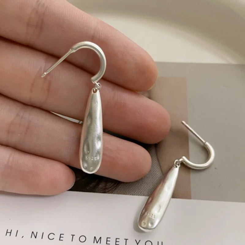 

BF CLUB 925 Sterling Silver Earrings For Women Trendy Simple Waterdrop Earring Jewelry Prevent Allergy Party Accessories