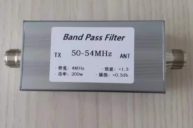 1pc 50-54MHz bandpass filter BPF 200W M mother seat 6-meter wave filter improves anti-interference ability