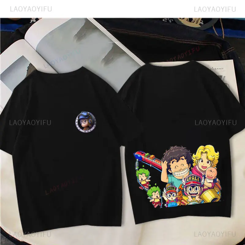 Arale Dr. Slump Japanese Manga Cartoon Printed Crewneck T-shirt Cute Girls Summer Fun Ladies Short Sleeve Stylish Casual Top