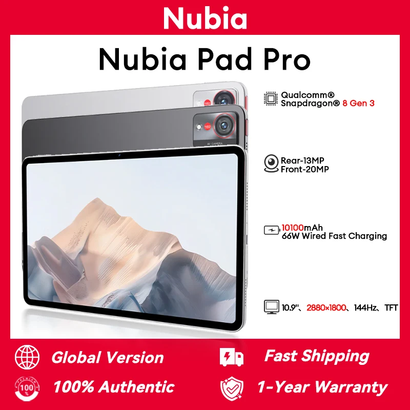 Versión Global Nubia Pro con Snapdragon ® 8.ª generación 3 10.9 «2880 × 1800 14…