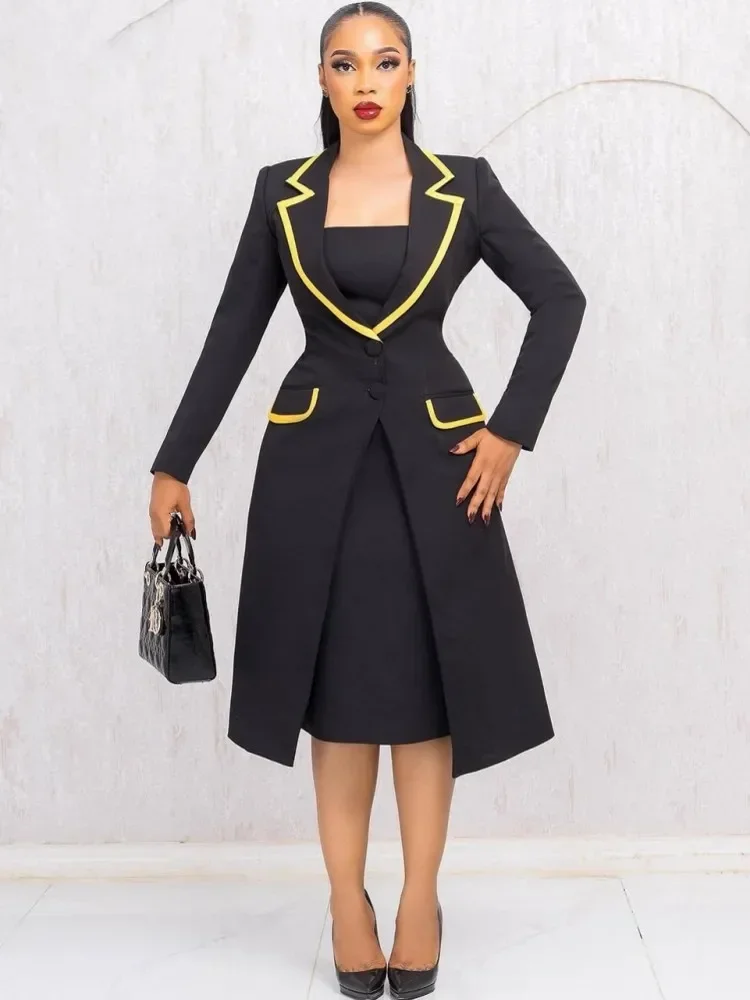 طقم داشيكي أفريقي مكون من قطعتين للنساء فستان ميدي مطبوع عليه أنقرة للخريف والشتاء طقم ملابس نسائية من Vetement