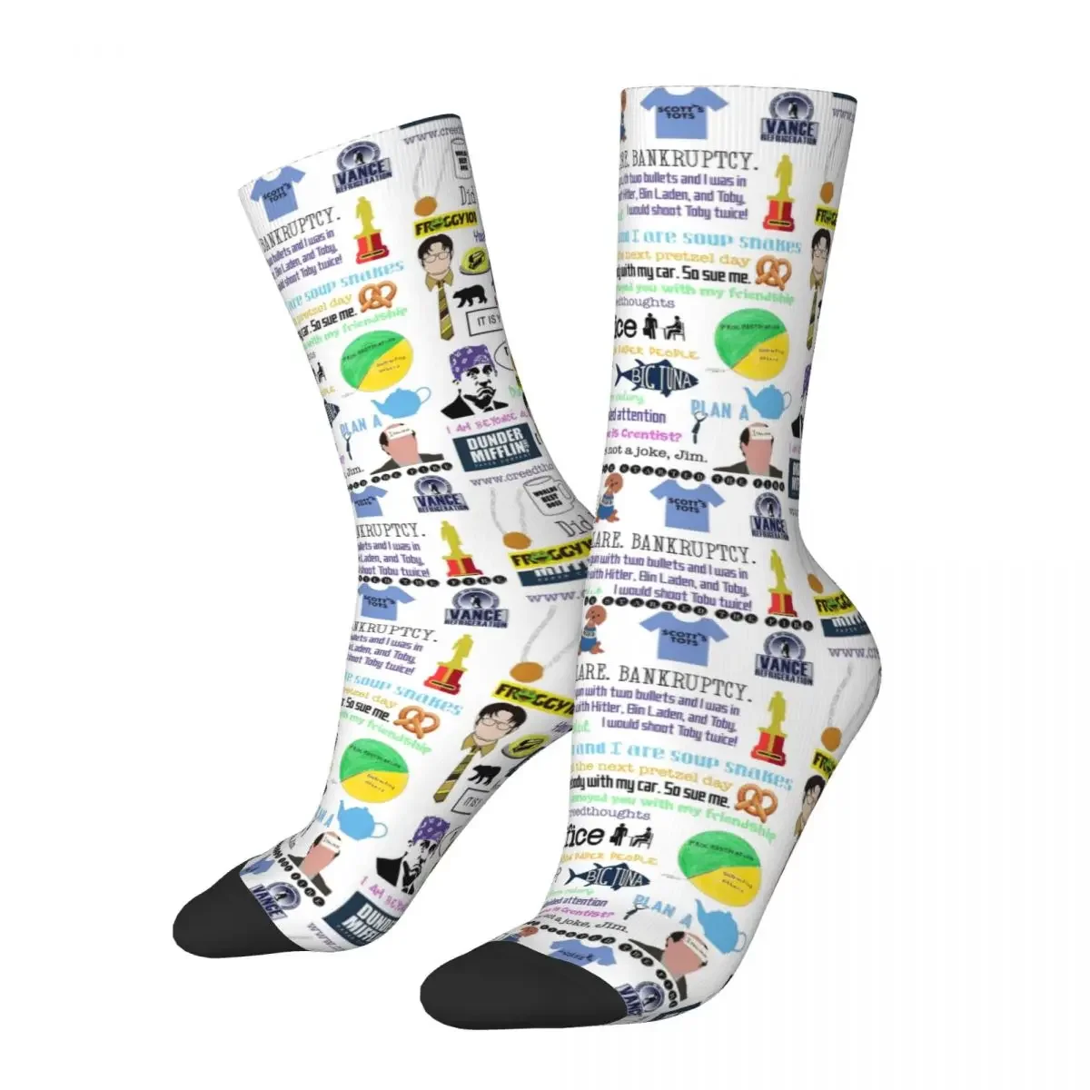 

Autumn Winter Hip-hop Men's Women's The Office Socks Funny Michael Sweat Absorbing Basketball Socks