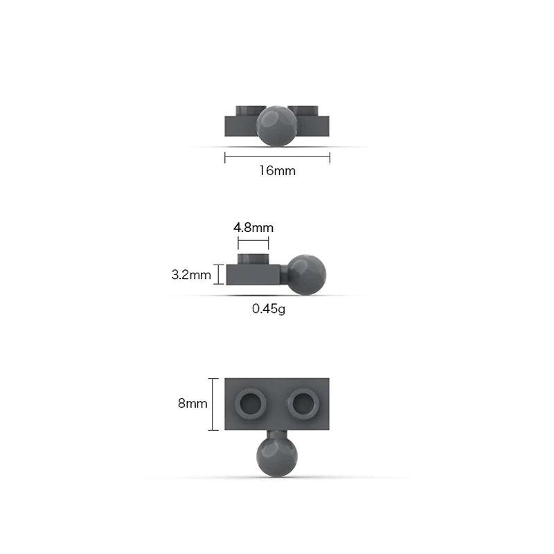 ピッグビルディングブロック,レンガの上部に牽引ボールが付いたレインボー粒子14417,教育用技術玩具,DIYと互換性あり,1x2