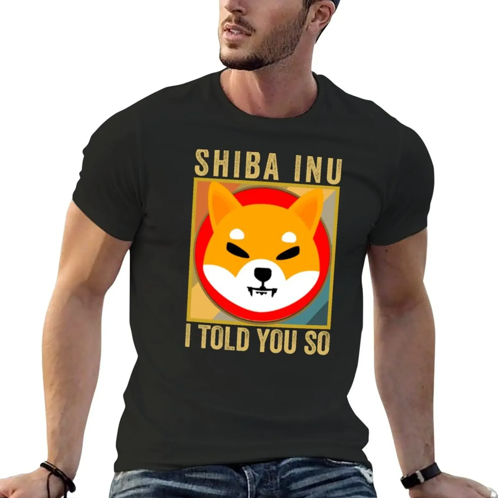 Shib I Told You So Shiba Inu Coin Shib Криптовалюта Толстовка Футболка с рисунком Летний топ черные футболки для мужчин