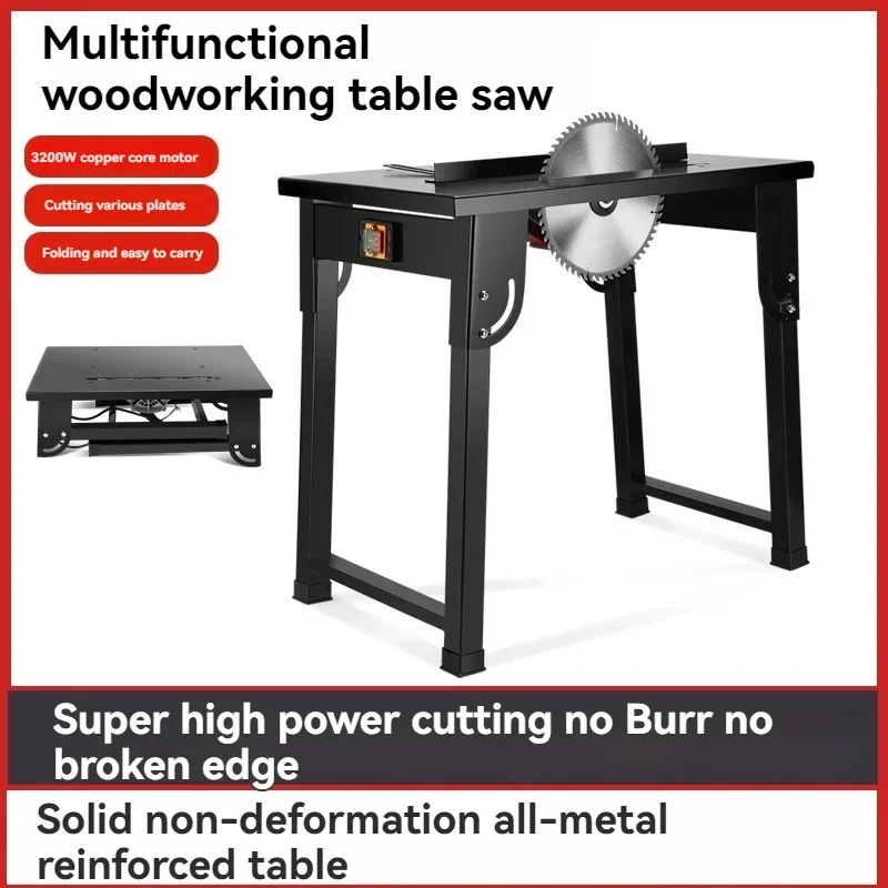 Nueva Sierra de mesa plegable, mesa de disco para carpintería, Panel eléctrico, máquina cortadora de madera, máquina cortadora