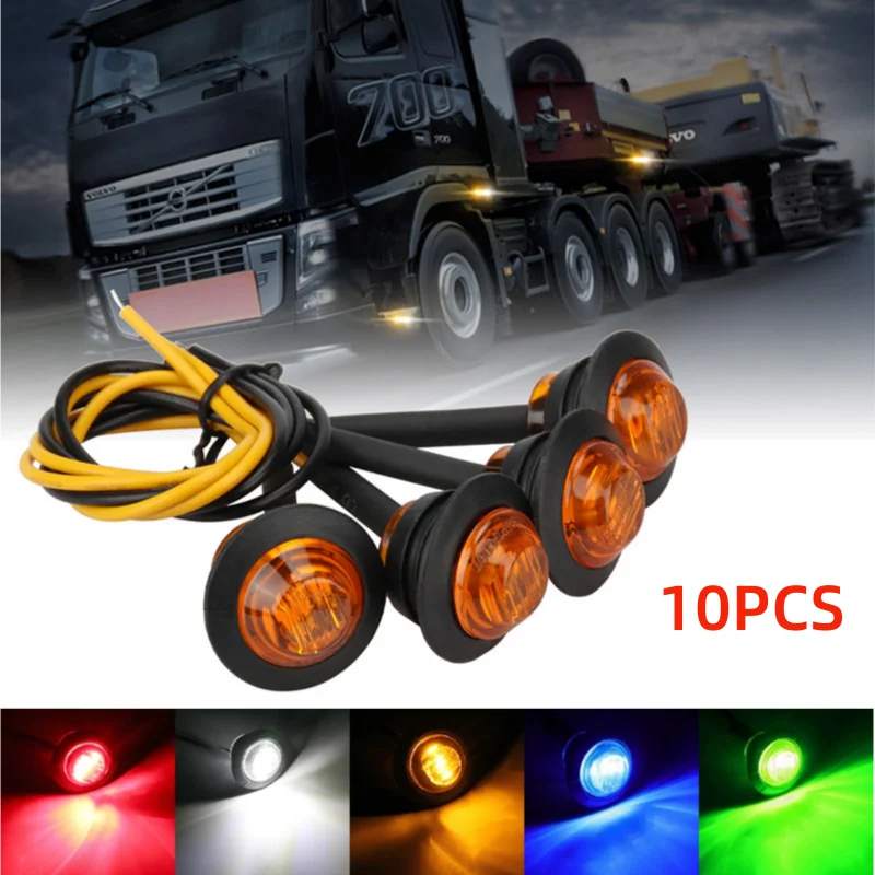 10PCS 24V LED Side Marker Indicators Light Truck Warning Tail Light Trailer Lorry Car External Clearance Turn Signal Lamp