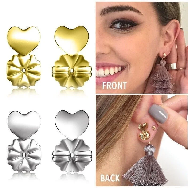 Earring Backs Support Butterfly Earring Lifts Fits All Post Earrings Set Gold Color Silver Color Earrings Jewelry Accessories