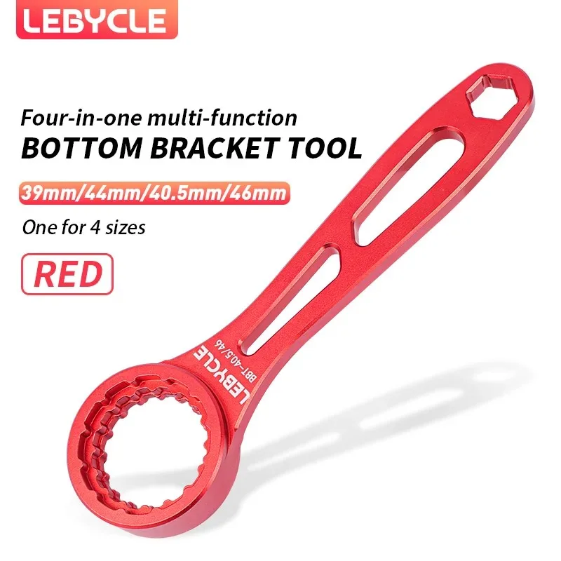 LEBYCLE 4-in-1 Aluminium BB Tool 39/40.5/44/46mm Multifunctionele Trapas moersleutel voor Road/MTB Fiets Onderhoud Accessorie