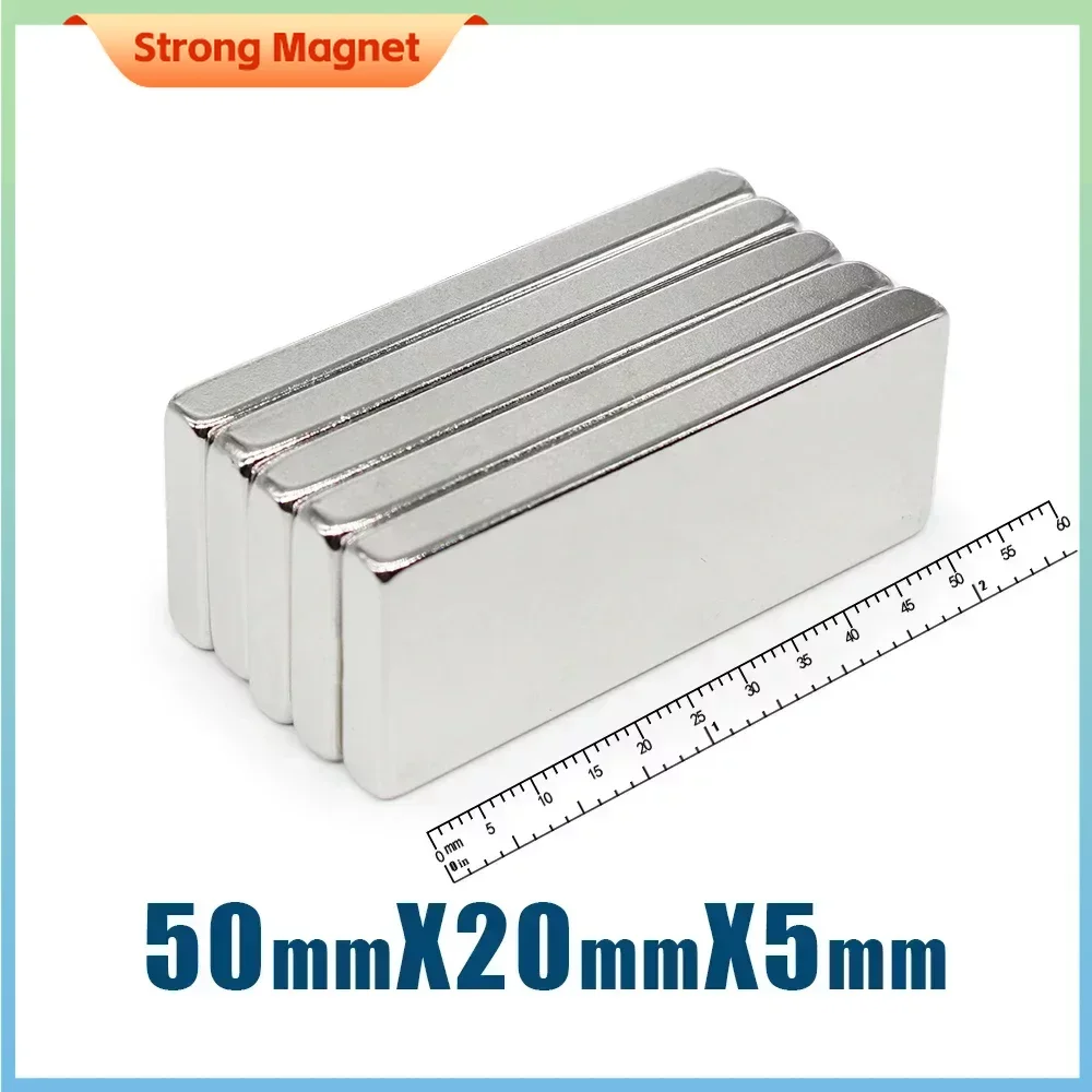 

1/2/5/10PCS 50x20x5mm Quadrate Strong Powerful Magnets N35 Block Rectangular Neodymium Magnet Permanent Magnets