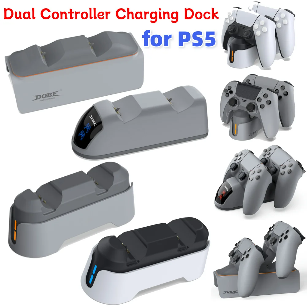 

For PS5 Dual Controller Charging Dock with LED Indicator Charging Station Charging Cradle Dock for PS5 Joystick Gamepads