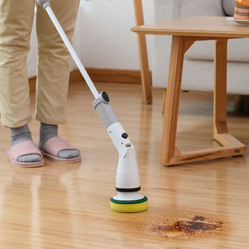 Rechargeable Wireless Electric Cleaning Brush Long Handle Brush Household Kitchen Bathroom Toilet Brush Cleaning Artifact