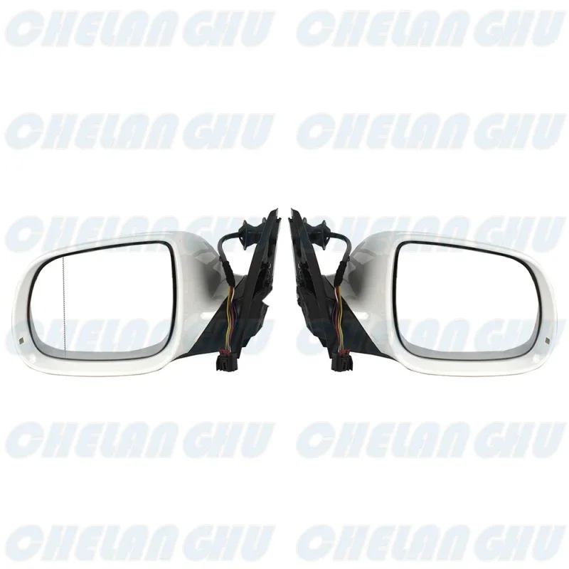 For Audi Q5 2009 2010 2011 2012 2013 2014 2015 LHD 1 Pair 6 Pins White Painted Heated Power Adjust Rear View Mirror Assembly