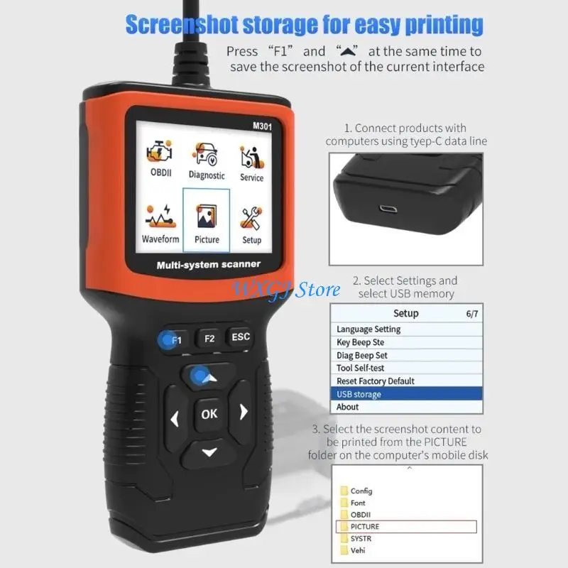 

37JE M301 OBD2 Scanner Scanner Огни проверки проверки разлома CAR Diagnostic Dool Code Reader