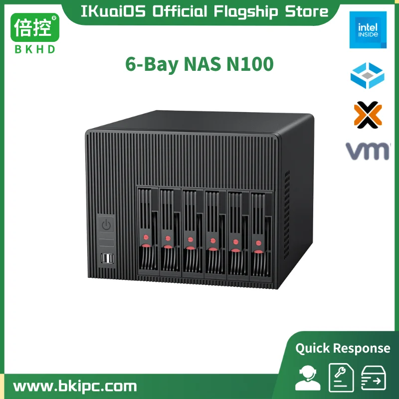 Ikuaios 6-bay nas n100 unterstützt freenas truenas proxmox 2. 0 2,5-Zoll-sata ssd hdd geeignet für das home business erweiterbare pcie x1