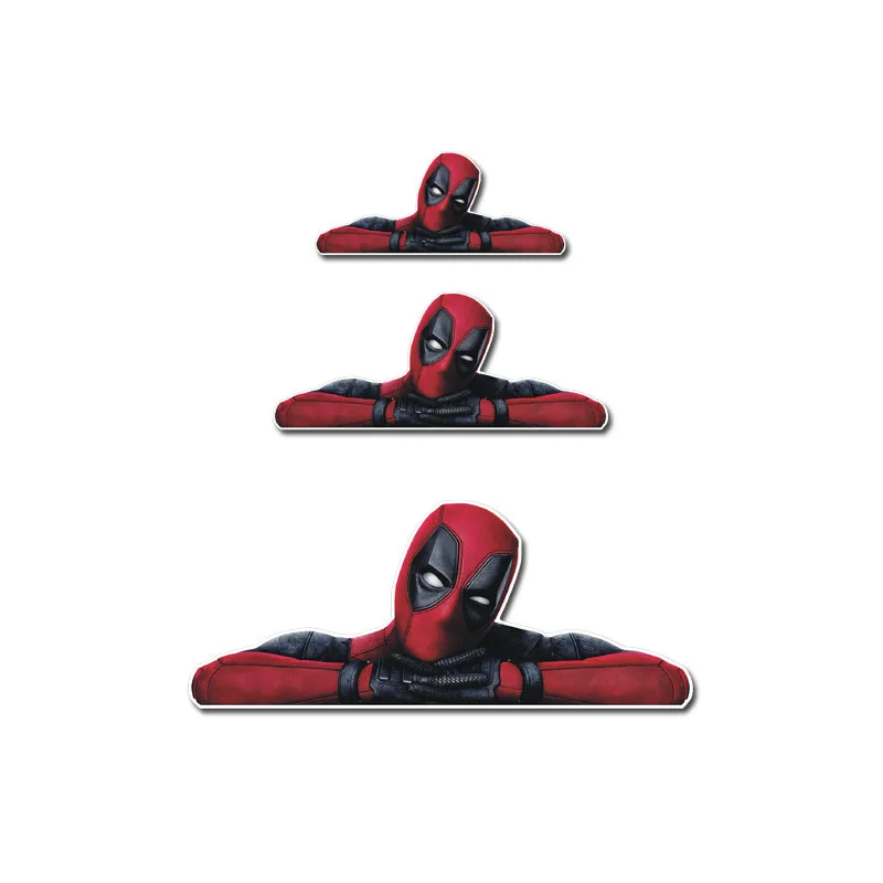 Marvel Deadpool autocollant de voiture réfléchissant film de dessin animé fenêtre étanche pare-brise rayures décoration ordinateur portable bagages décalcomanie cadeau