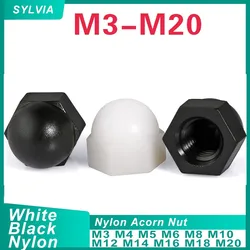 Nylon Acorn Cap Dome Nuts White/ Black Plastic Hexagon Hex Nut M3 M4 M5 M6 M8 M10 M12 M14 M16 M18 M20 for Insulation USE