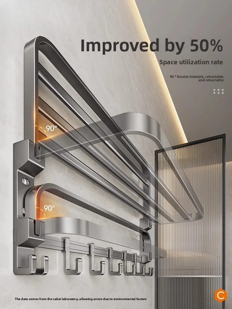 Towel non-punching toilet bathroom rack toilet bath towel integrated space aluminum shelf