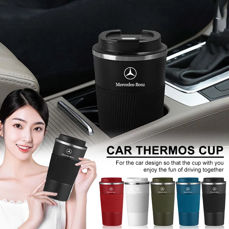 Stainless Steel Coffee Thermos Mug Car Vacuum Flask Travel Thermal Cup For Mercedes Benz AMG W177 W176 X166 X167 C257 C218 X253