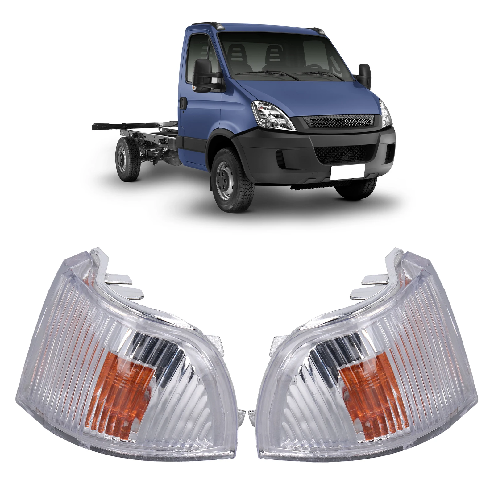 ZK20 1 Pair Wing Mirror Indicator Light Cover Side Mirror Indicator Lamp Lens Replacement for Iveco Daily 2006‑2012