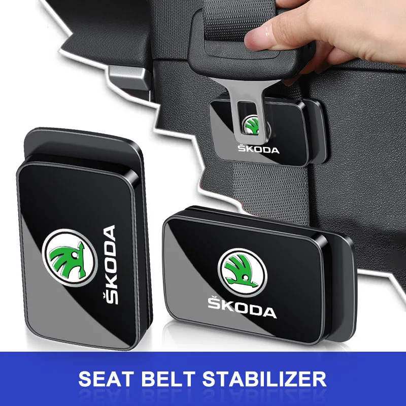 Car Seat Belt Fixing Clips Auto Seat Belt Holder Stabilizer Fastener Adjustable For Skoda Octavia RAPID Superb Fabia Kodiaq