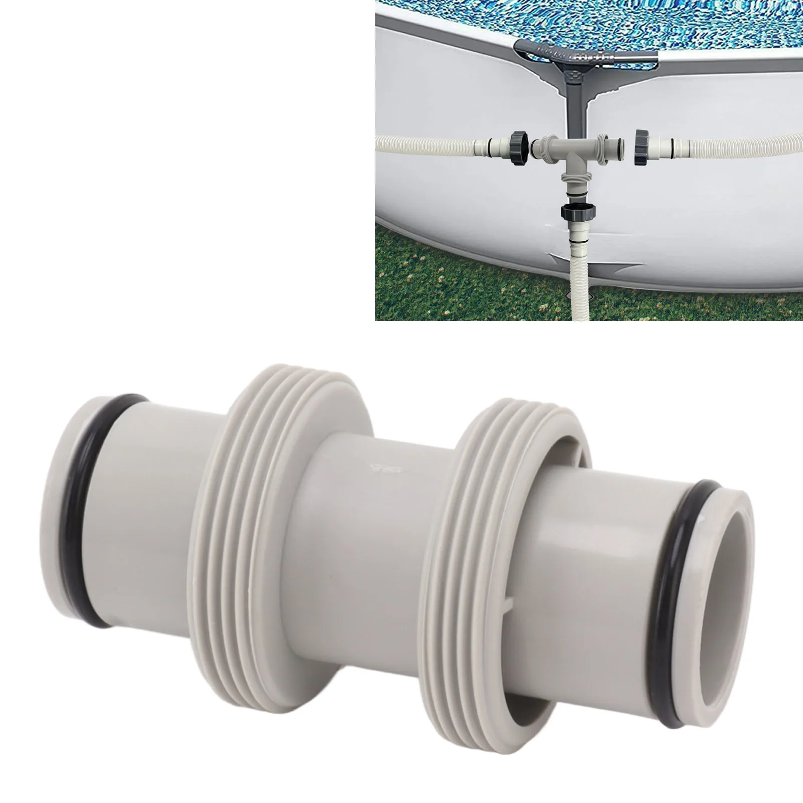 Pool Hose Adapter 1.5in to 1.5in Straight Joint Pool Hose Connector Pool Threaded Hose Connector For Intex Pool Hose Connector