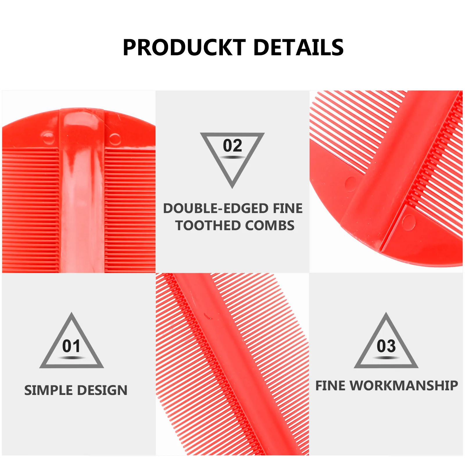 

12Pcs Durable Plastic Double Sided Combs Fine Toothed for Detection Wet and Dry Hair 106x56cm Fine-Toothed Comb