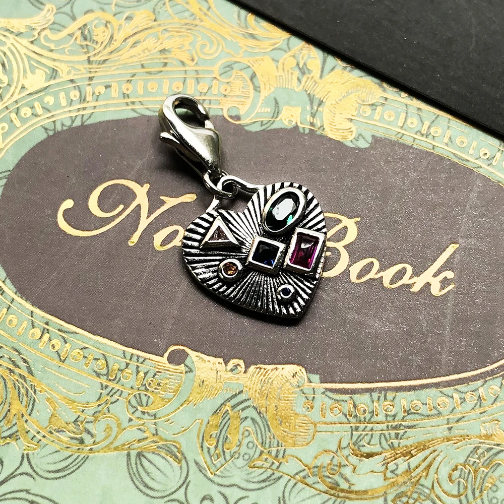 Böhmen-Anhänger aus 925er-Sterlingsilber mit buntem Herz-Anhänger, baumelnder Charme für Frauen, neue Liebe, edler Schmuck – Detail 5