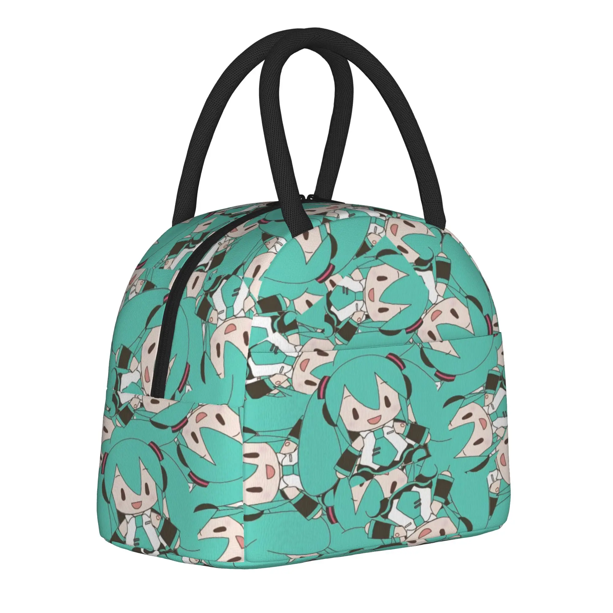 Hatsunes Mikus Merch Insulated Lunch Bag For Work Food Storage Bag Reusable Thermal Cooler Lunch Boxes