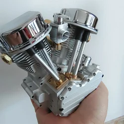 V-type Two-cylinder Gasoline Engine Model Can Start The Internal Combustion Engine Model Miniature Scientific Experiment Toy