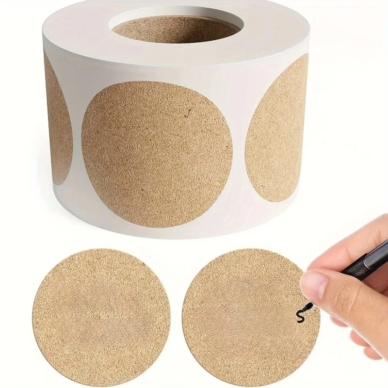 2.5Cm Round Kraft Self-Adhesive Labels Per Roll Item Classification Name Tag Stickers DIY Personalized Packaging Stickers