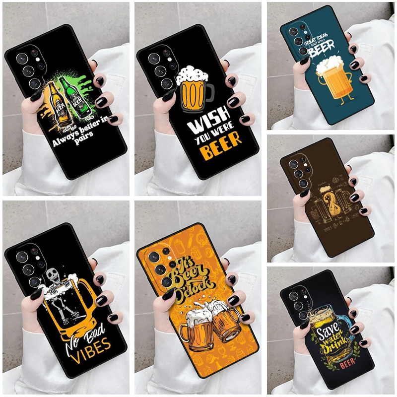 Phone Case For Samsung Galaxy S24 S23 S21fe S22 Ultra Plus Note 10 20 S8 S9 S10 Cover Drinking Party Alcohol Beer