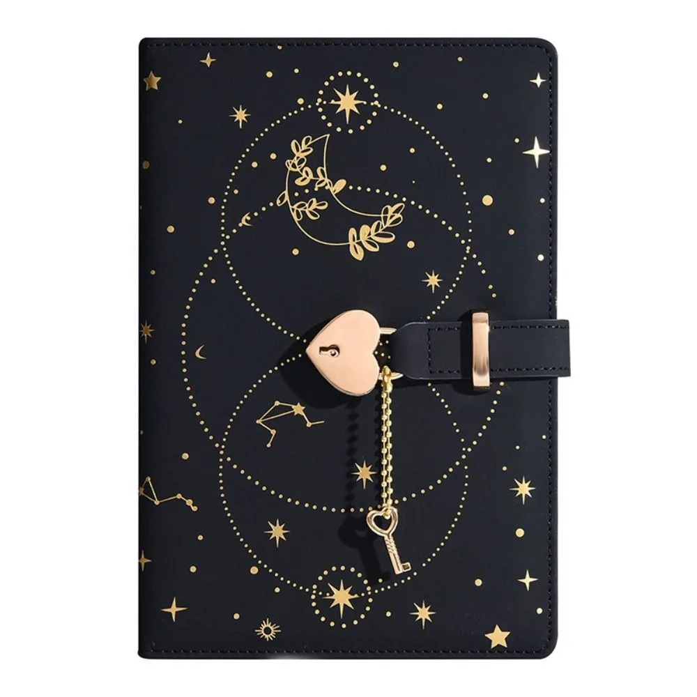 Heart Key Lock Password Notebook Stationery Diary Book A5 Notebook With Lock Stain Resistant Protecting Secrets
