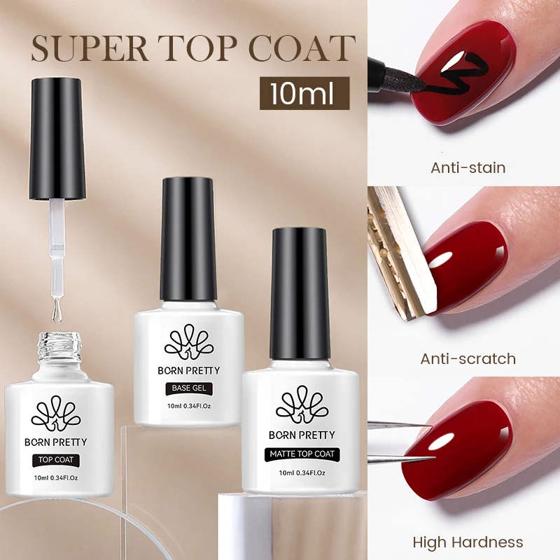 Sinh Ra Khá 10Ml Căn Cứ Gel Top Coat Gel UV Móng Tay Móng Tay Nghệ Thuật Làm Móng Ngâm Tắt 60 Màu Lai dầu Bóng Bền Gel Móng Tay