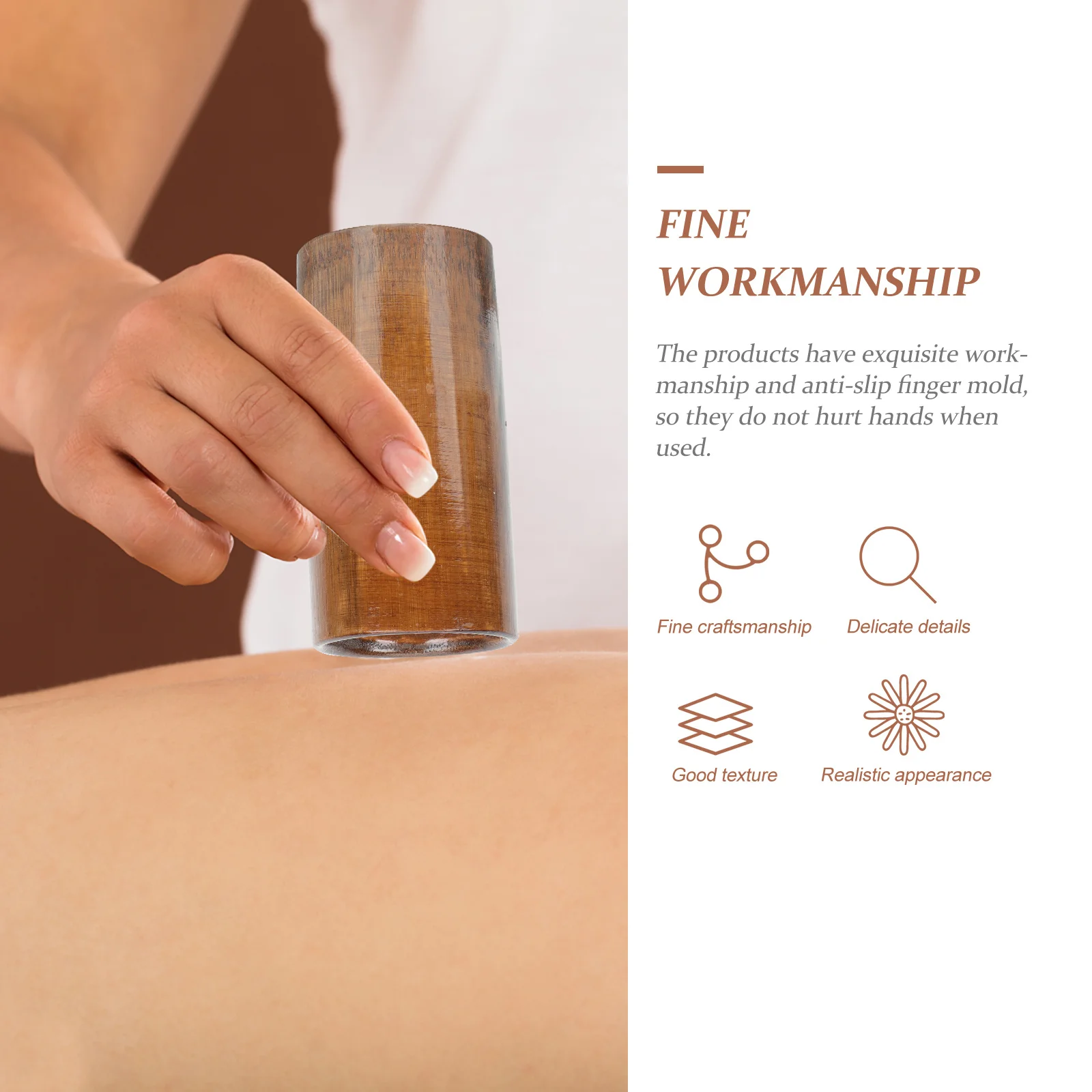 

1Set Bamboo Cupping Cans Reusable Strong Adsorption Smooth Round Mouth Non-Slip Design for Home Salon Body Massage Therapy Tool