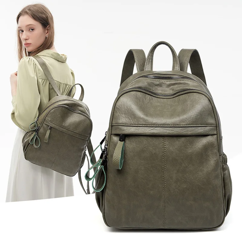 

Fashion Women's Backpack New Large Capacity Back to School Bag Luxury Leather Travel Backpacks Woman Shoulder Bags