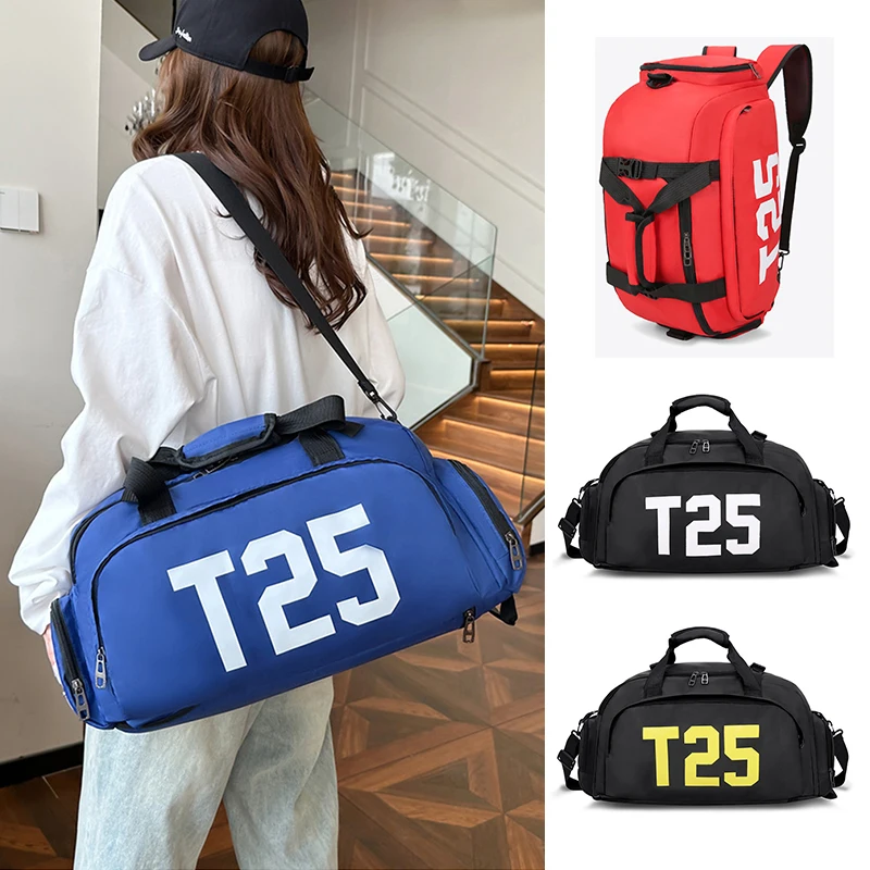 T25 Gym Sports Backpack for Women Man Handbag Fitness Travel Outdoor Yoga Shoe Shoulder Duffle Portable Weekend Training Bag