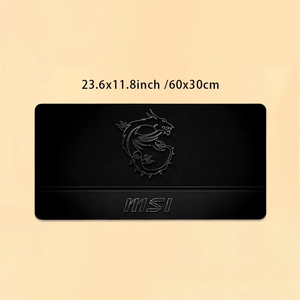 Grand tapis de souris de jeu avec logo MSI – Base en caoutchouc antidérapante, tapis de bureau antidérapant ultra épais pour le bureau et les jeux, Mechani durable