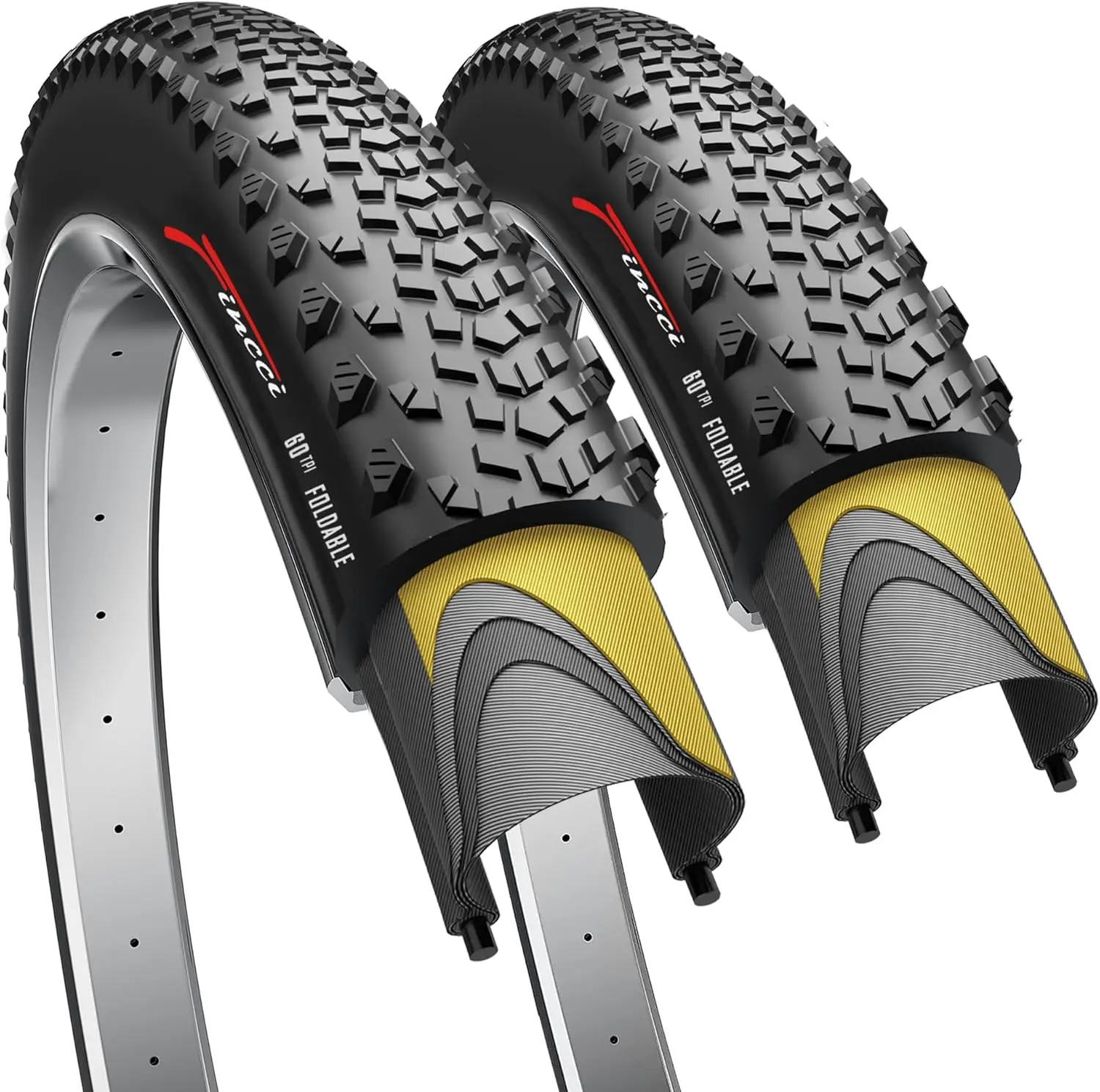 

Pair 700 x 40c Gravel Bike Tires – Foldable 42-622 ETRTO, 1mm Antipuncture Protection, 60 TPI for Gravel, MTB, Hybrid, and Elect