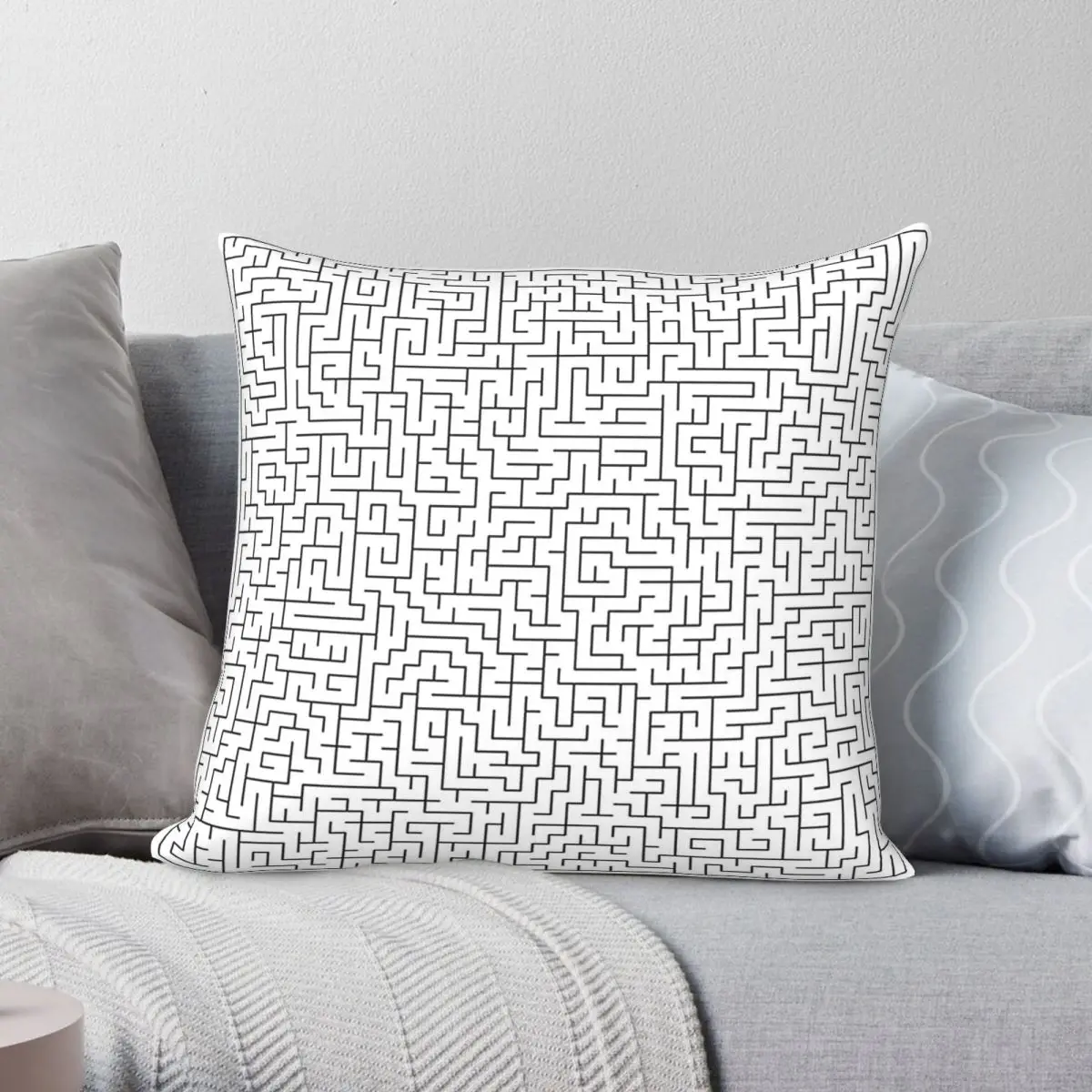 Amazing Maze Puzzle Game Square Pillowcase Polyester Linen Velvet Creative Zip Decorative Pillow Case Sofa Seater Cushion Case