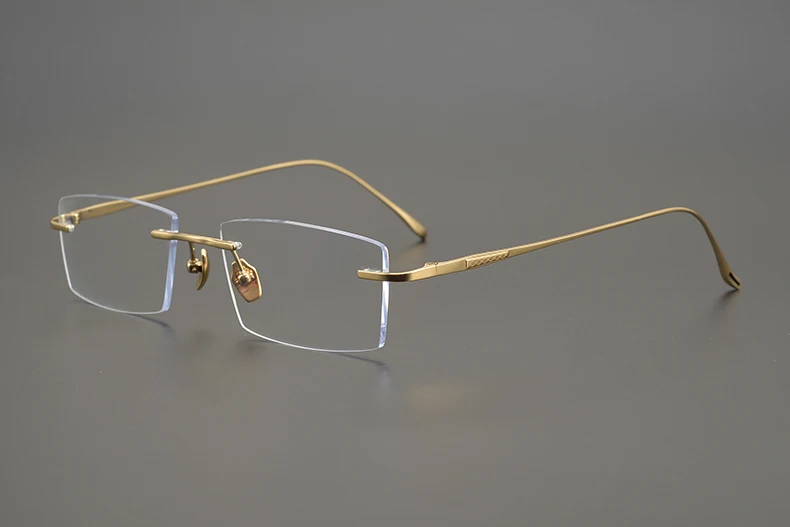 2026 Pure Titanium Ultra-Light Square Rimless Glasses Frame Men Women Fashion Business Rectangle Daily Eyeglasses Eyeware Gafas