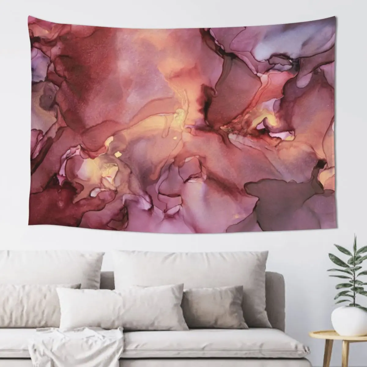 

Fire and Ice Abstract Ink Painting Tapestry Aesthetic Room Decors Decoration For Home Tapestry